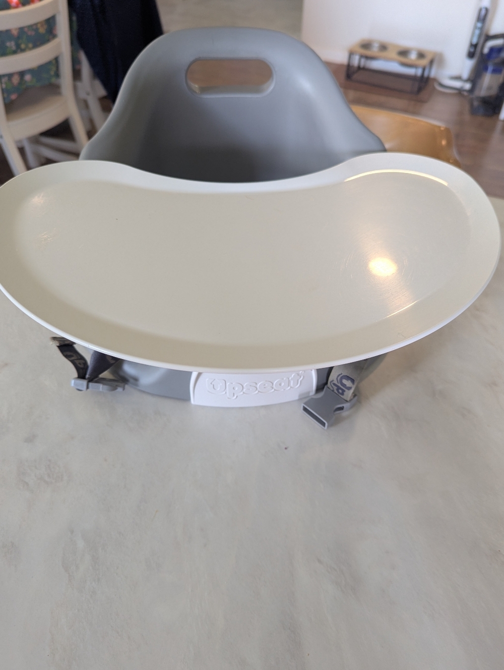 Upseat baby seat infant food grey tray straps floor booster chair sitting up